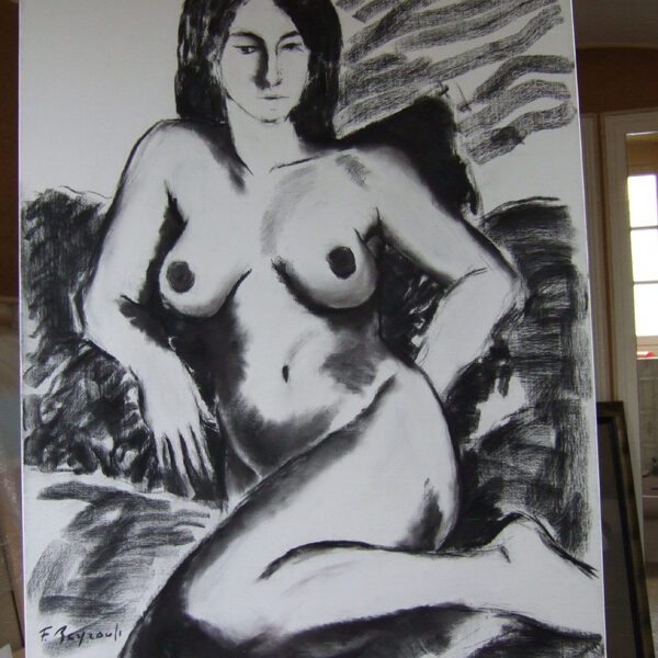 02 Sarah<br>Fusain<br>2004<br>73 x 92 cm