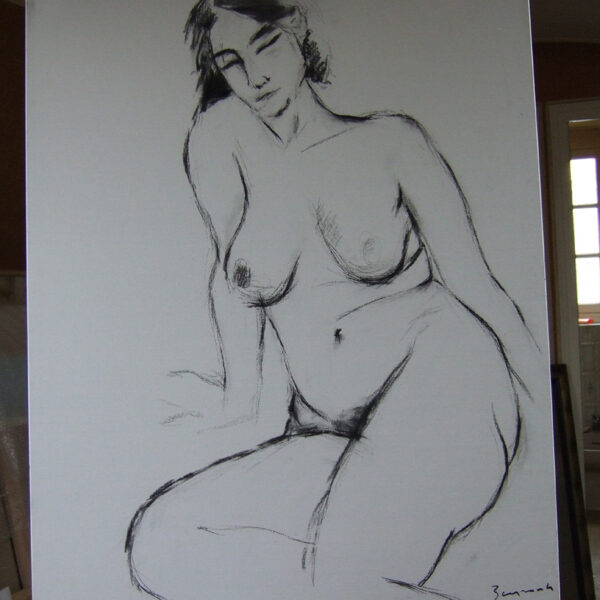 03 Sarah<br>Fusain<br>2004<br>73 x 92 cm