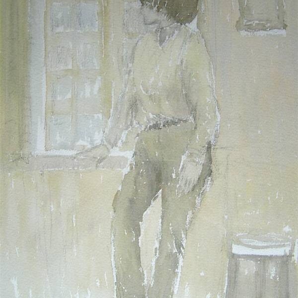 01 La fille à la fenêtre<br>1985<br>25 x 35 cm<br>Coll. HB.GD - Paris