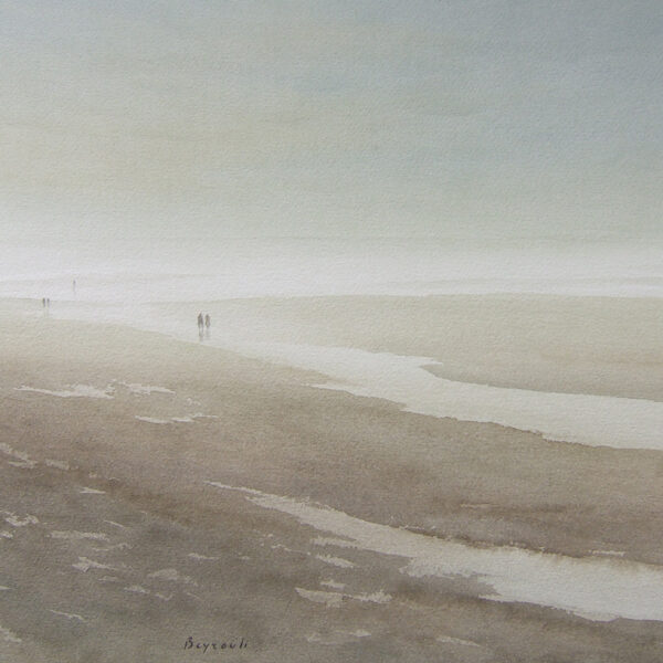 33 Plage en Normandie<br>1987<br>37 x 45 cm<br>Galerie Beyrouti Honfleur