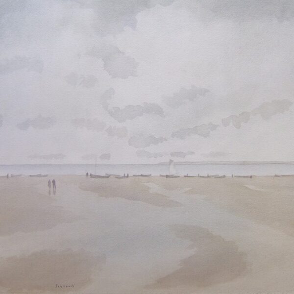 44 Plage normande<br>2010<br>55 x 70<br>Galerie Beyrouti