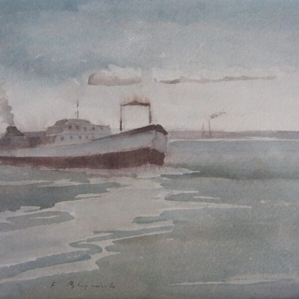 64 Navire marchand<br>Aquarelle<br>Collection privée.<br>Paris.