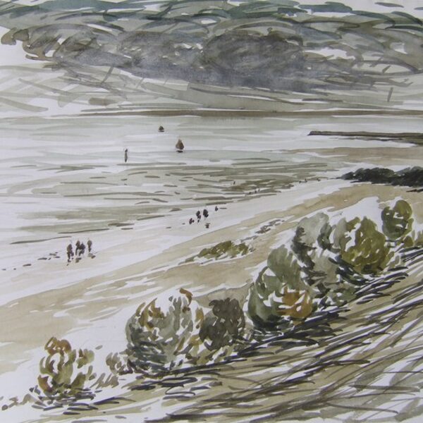 68 La plage à Vasouy<br>Honfleur<br>1987<br>Collection privée<br>Honfleur