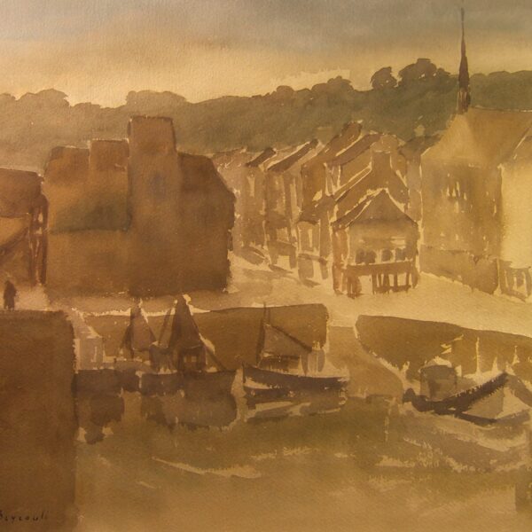 86 Honfleur<br>ca<br>1987<br>42 x 61 cm<br>Collection particulière