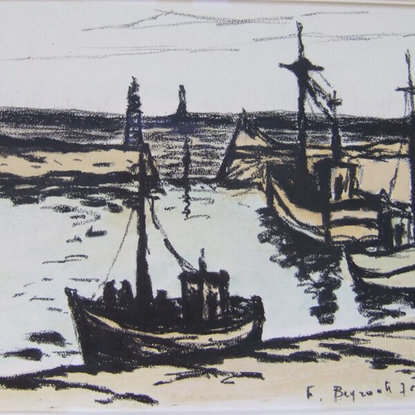 dans la Manche<br>1976<br>27.5 x 47.5 cm<br>Galerie Beyrouti Honfleur