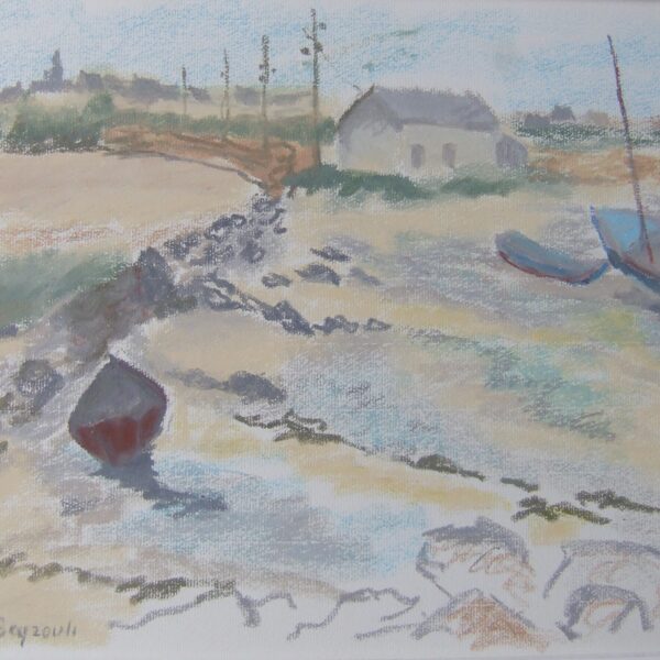 marée basse dans la Manche<br>ca 1980<br>30 x 41.5 cm<br>Galerie Beyrouti Honfleur